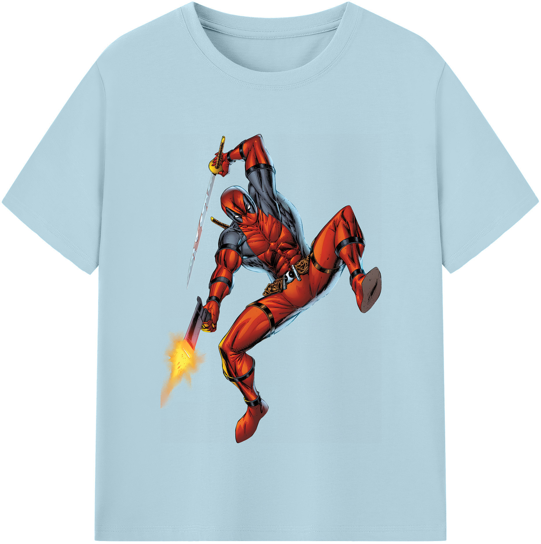 （画像用） Deadpool デッドプール 綿100％半袖Tシャツ（フロントプリント）